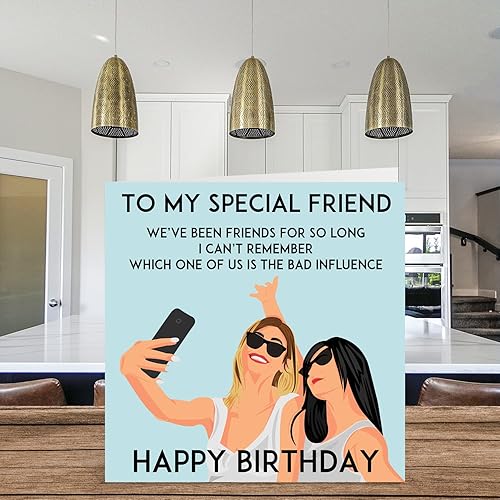 Miniatura 3 de Stuff4 Divertidas tarjetas de cumpleaños para mujeres y ella, amigas selfies, divertida tarjeta de feliz cumpleaños para mejor amiga, compañera de
