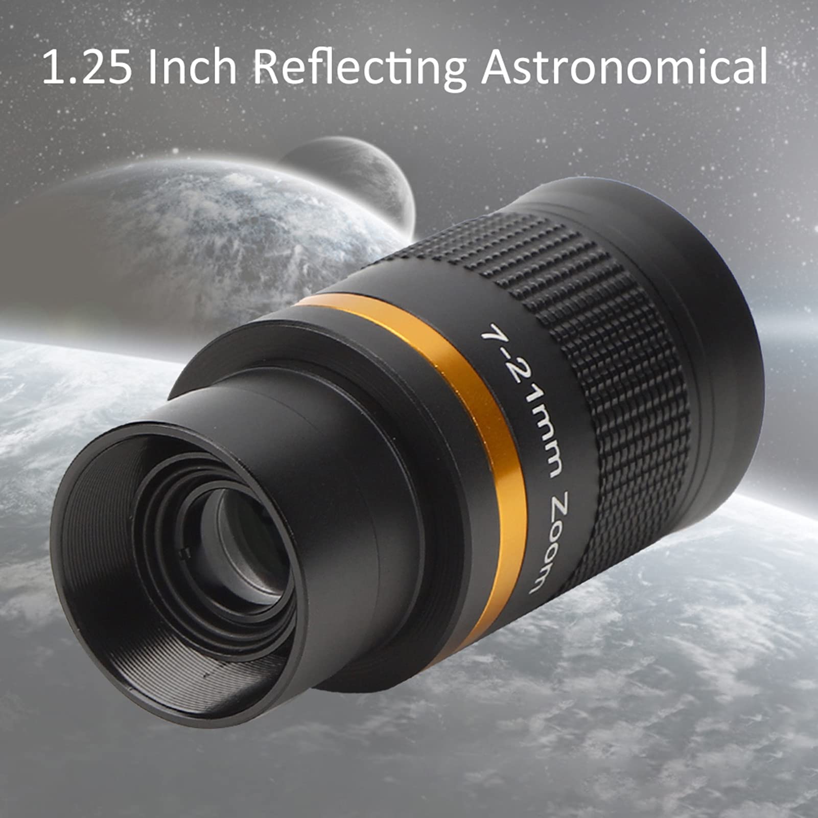 Oculares con Zoom para Telescopios de 1,25, Kit de Accesorios de Telescopio Versátil, Juego de Oculares de Telescopio con Zoom de 7 a 21 Mm 1,25 para Ver la Luna, los Planetas y