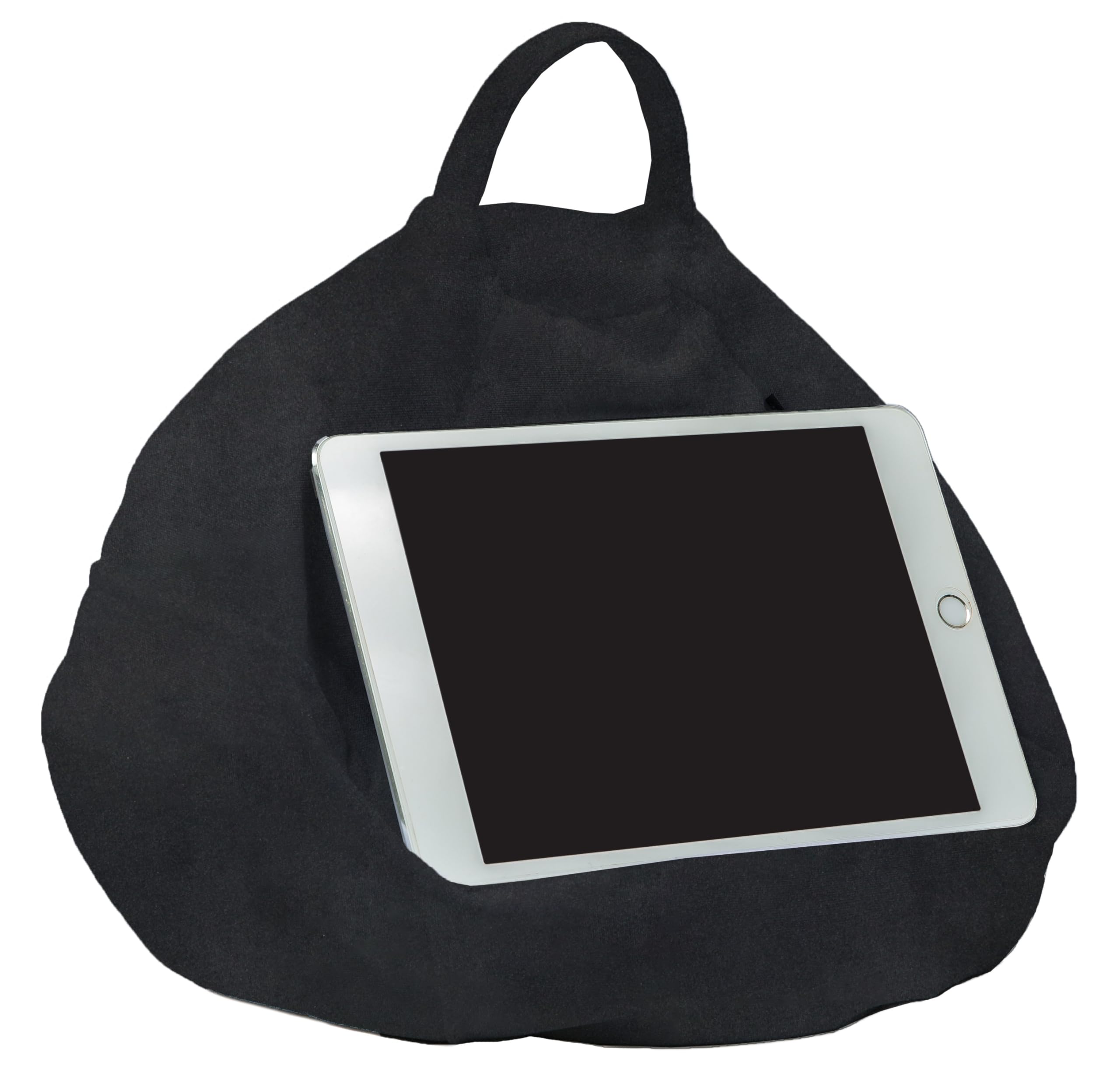 Rooms By Me Black Tablet Stand Cushion for Tablets, eReaders, Smartphones and Books with Accesories Pocket | UK Made | Over 50 Designs