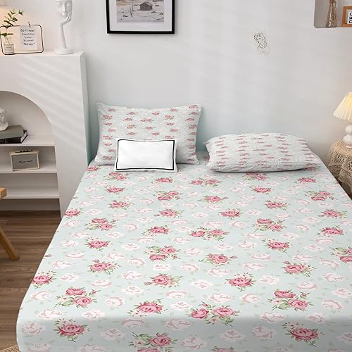 Miniatura 2 de NOGAWA Sábanas de flores tamaño California King, sábanas botánicas florales, juego de sábanas y fundas de almohada, juego de 4 piezas, sábana bajera