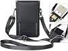 Cell Phone Bag Crossbody Purse, Small Shoulder Bag Travel Wallet Case with Card Slots for iPhone 11 Pro Max Xs Max, Galaxy A70, A50, A10, M30, Note 10, Note 8, OnePlus 7 Pro, 6T, Black