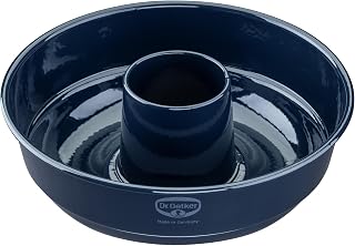 Dr. Oetker Frankfurter Kranz Kuchenform 26 cm Back-Liebe Emaille – Schnitt- & kratzfeste Backform mit Emaille – 26er Kranzform in Dunkelblau