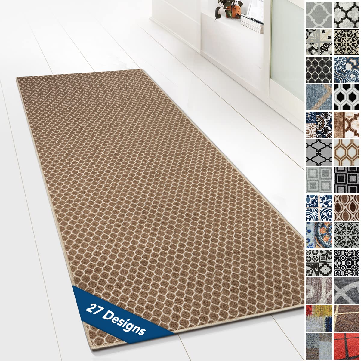 Design Carpet Runner Rug Floor Mat, Non Slip Runner Mat for Kitchen Hallway Living Room Bedroom Vintage Ornament Classic Modern Design (80 x 600 cm, Ennis) — image 1