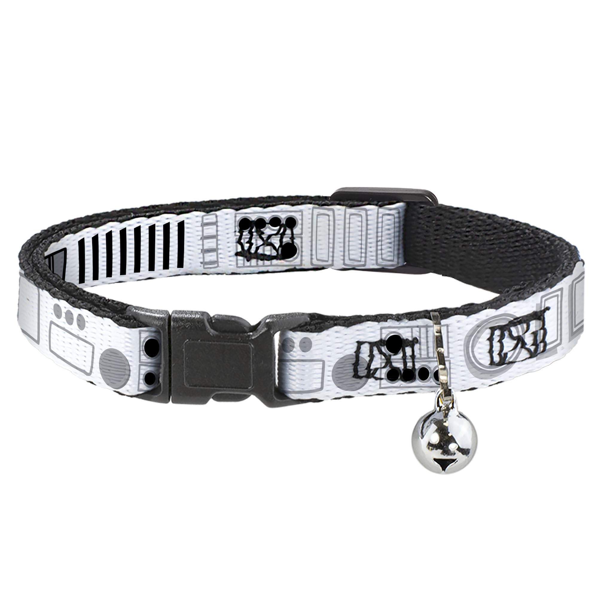 Star Wars Breakaway Cat Collar with Bell, Plastic Clip, Easy Adjustable, Star Wars Stormtroopers Utility Belt Bounding White Grays, 8.5 to 12 Inches