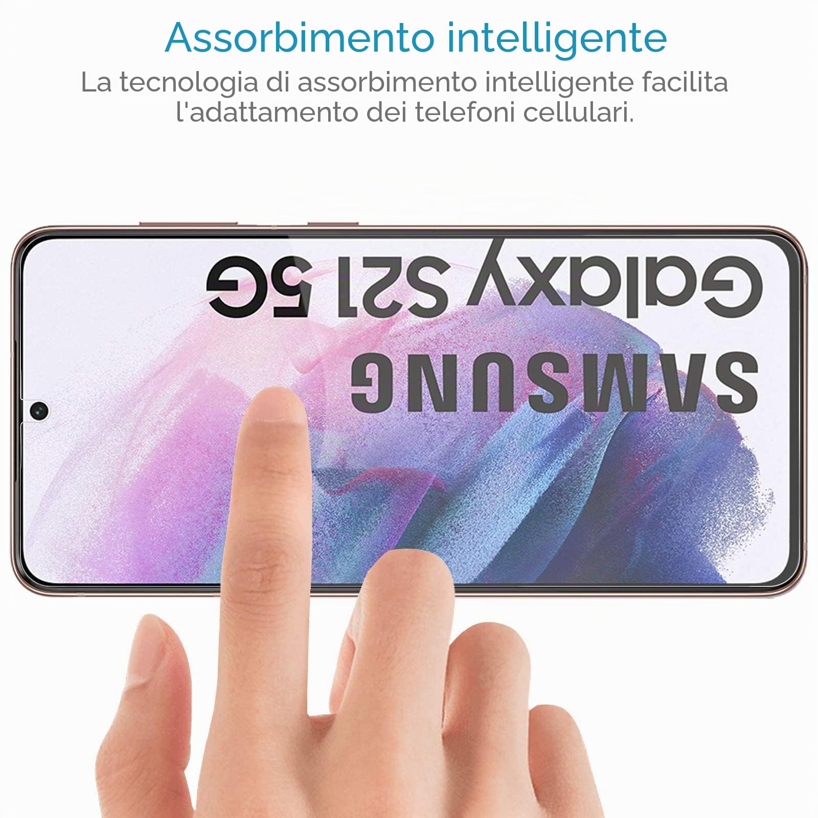 NEW'C 2 Pezzi, Vetro Temperato per Samsung Galaxy S21 5G (6,2 Pollici), Pellicola Prottetiva Anti Graffio, Anti-Impronte, Senza Bolle, Durezza 9H, 0,26mm Ultra Trasparente, Ultra Resistente