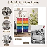 Vista 8 de RELAX4LIFE Rolling Storage Cart with 10 Drawers - Craft Storage Cart with Lockable Wheels,Utility Cart, Art Cart Organizer for Crafting Storage