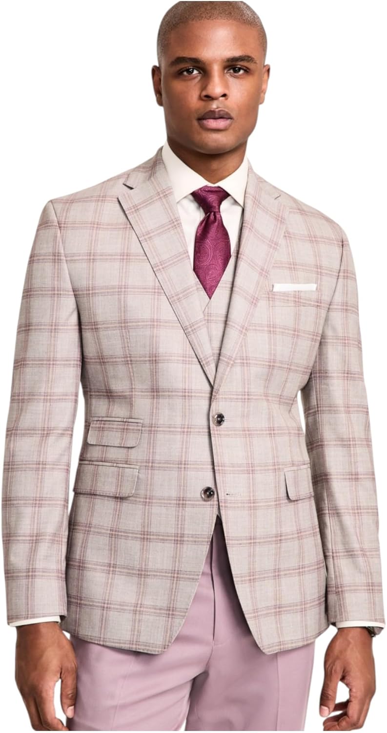 Collection Mens Regular fit Suit Jacket Blazer 48 R Beige Solid