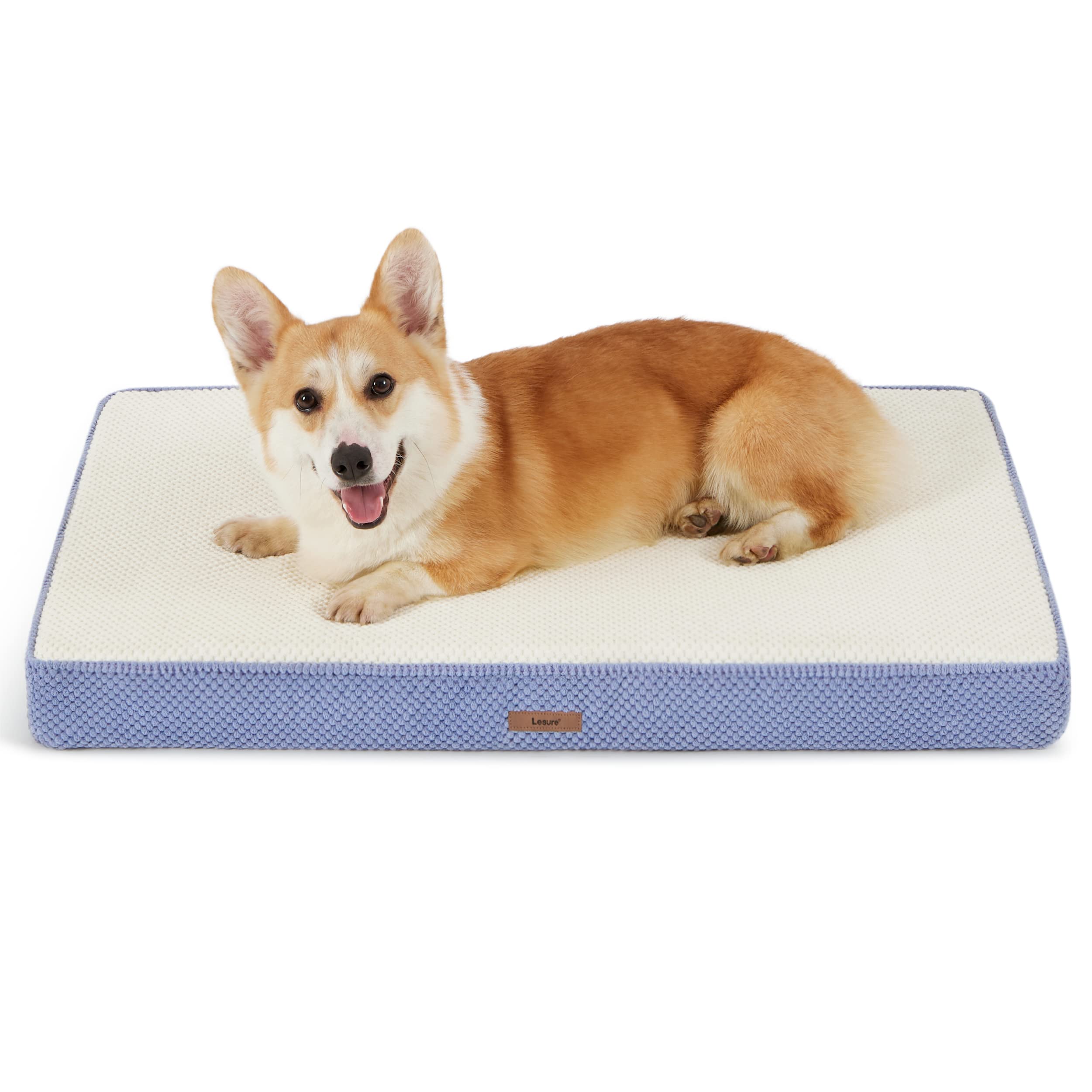 Lesure Large Memory Foam Dog Bed for Crate with Waterproof Liner for Large Dogs Purple - Orthopedic Washable Dog Bed with Removable Cover & Non-Slip Bottom - Cozy Dog Bed for Pet
