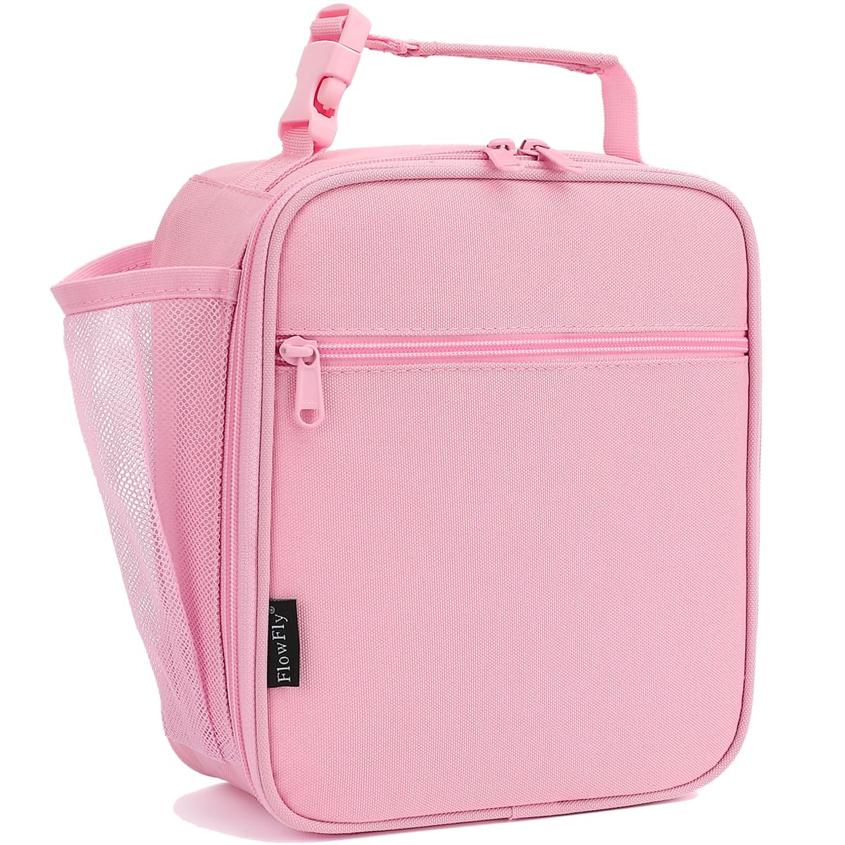FlowFly Kids Lunch box Insulated Soft Bag Mini Cooler Back to School Thermal Meal Tote Kit for Girls, Boys, Pink