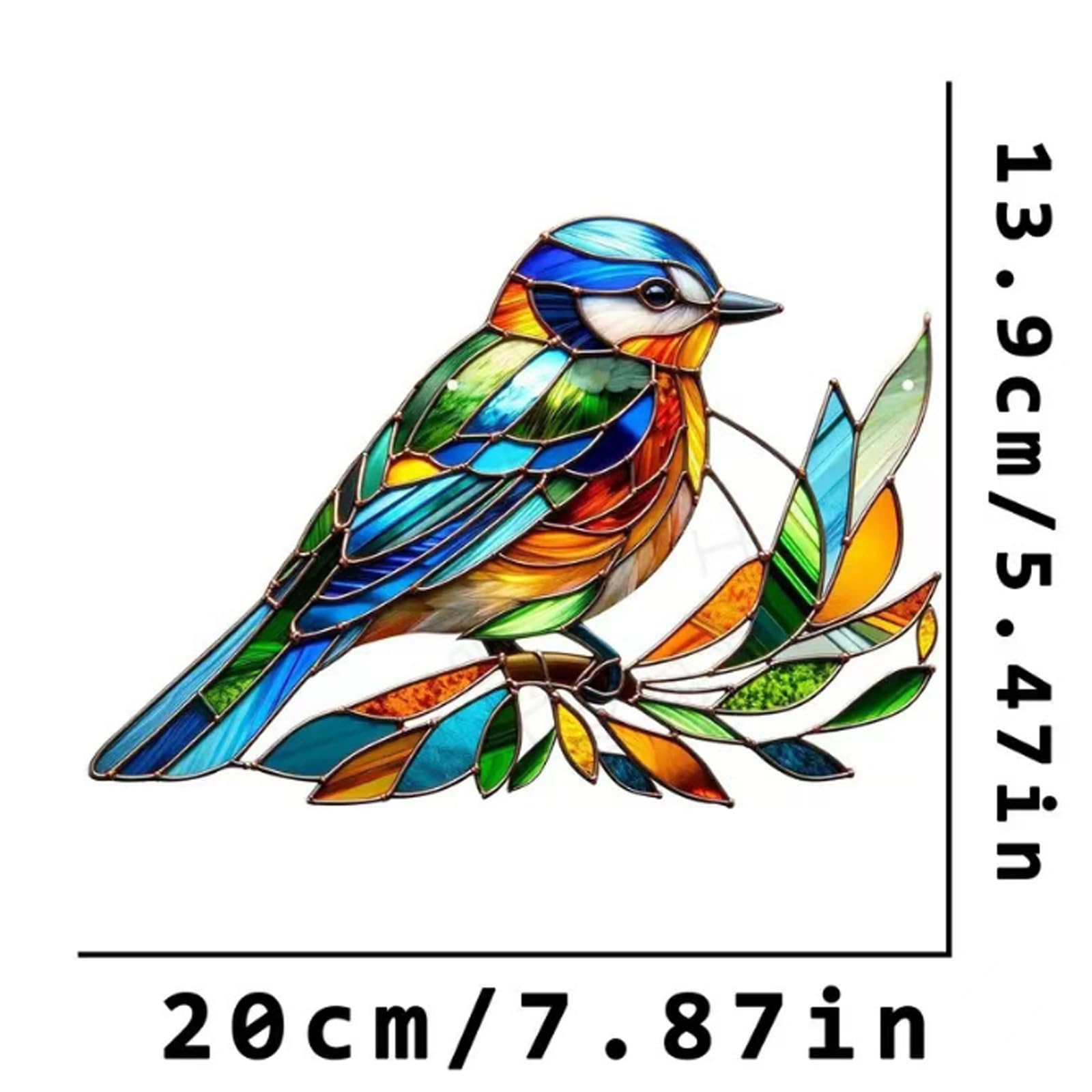 Attrape-Soleil Acrylique Colibri - Pendentif Vitrail Coloré Pour Fenêtre, Décoration Vibrante Oiseau