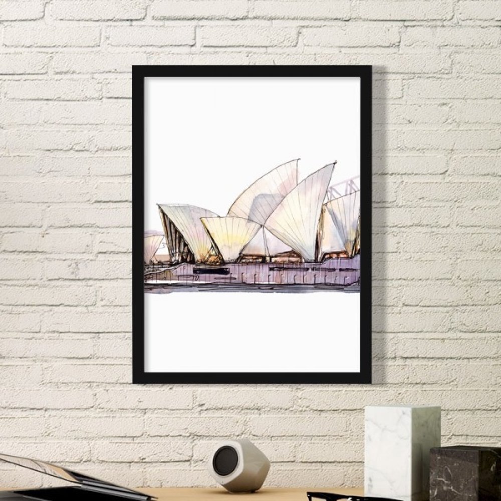 Cadeaux originaux cadre photo Opéra de Sydney et stickers muraux pour crémaillère