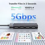 UGREEN USB Hub 3.0, Ultra Hub de données Slim 4 Ports avec LED Indicateur compatible avec MacBook, Mac Pro Mini, iMac, Surface Pro, XPS, Carnet PC, USB Clés éclair, PS4, PS5, Xbox, Mobile HDD, et plus encore