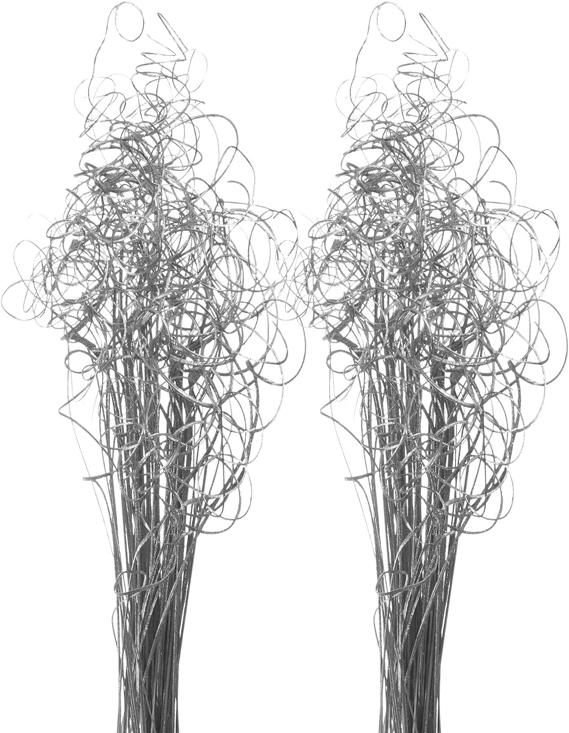 Sparkle Glitter Curly Ting Ting Branches Vase Filler for Wedding, Holiday & Home Decoration, 26”, 75 Stems - Silver