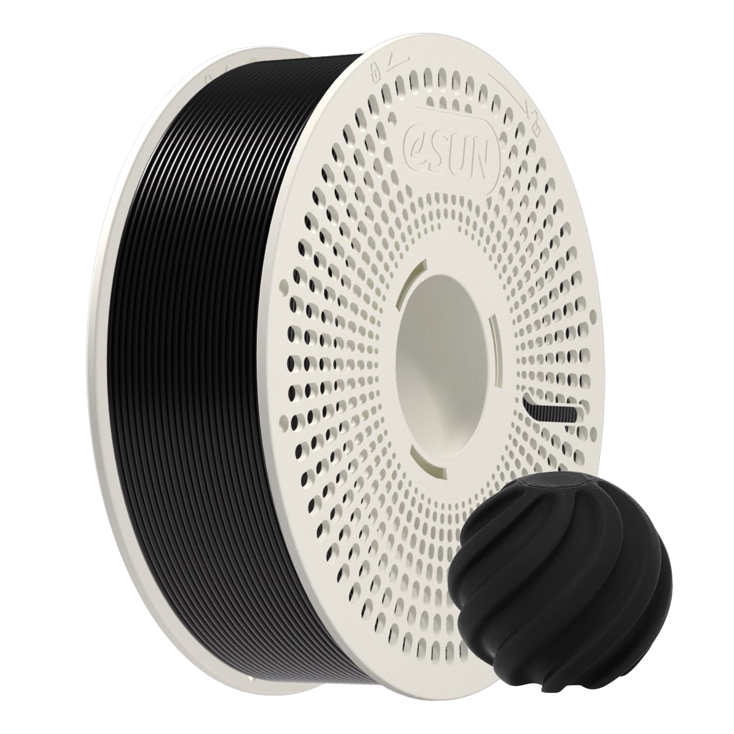 eSUN PLA+ Refill Filament and Spool Kit, Refill Spoolless PLA Plus 1.75mm and Removable Filament eSpool+, 1KG (2.2 LBS) for 3D Printers,Black