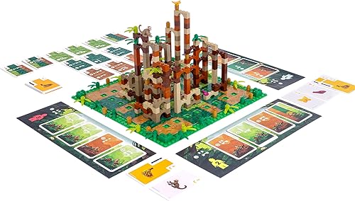 Miniatura 8 de Dotted Games Monkey Palace: Un Juego de Mesa de Lego - ¡Construye Tu Camino a la Victoria Ladrillo por Ladrillo! Divertido Juego Familiar de