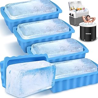 Haldane 5-Pack 15 lb Silicone Ice Block Molds for Cold Plunge and Coolers