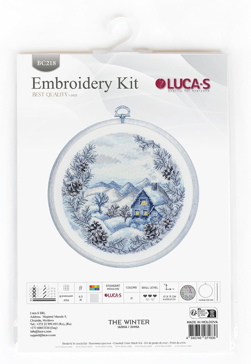 Luca-S The Winter Hoop Counted Cross-Stitch Kit