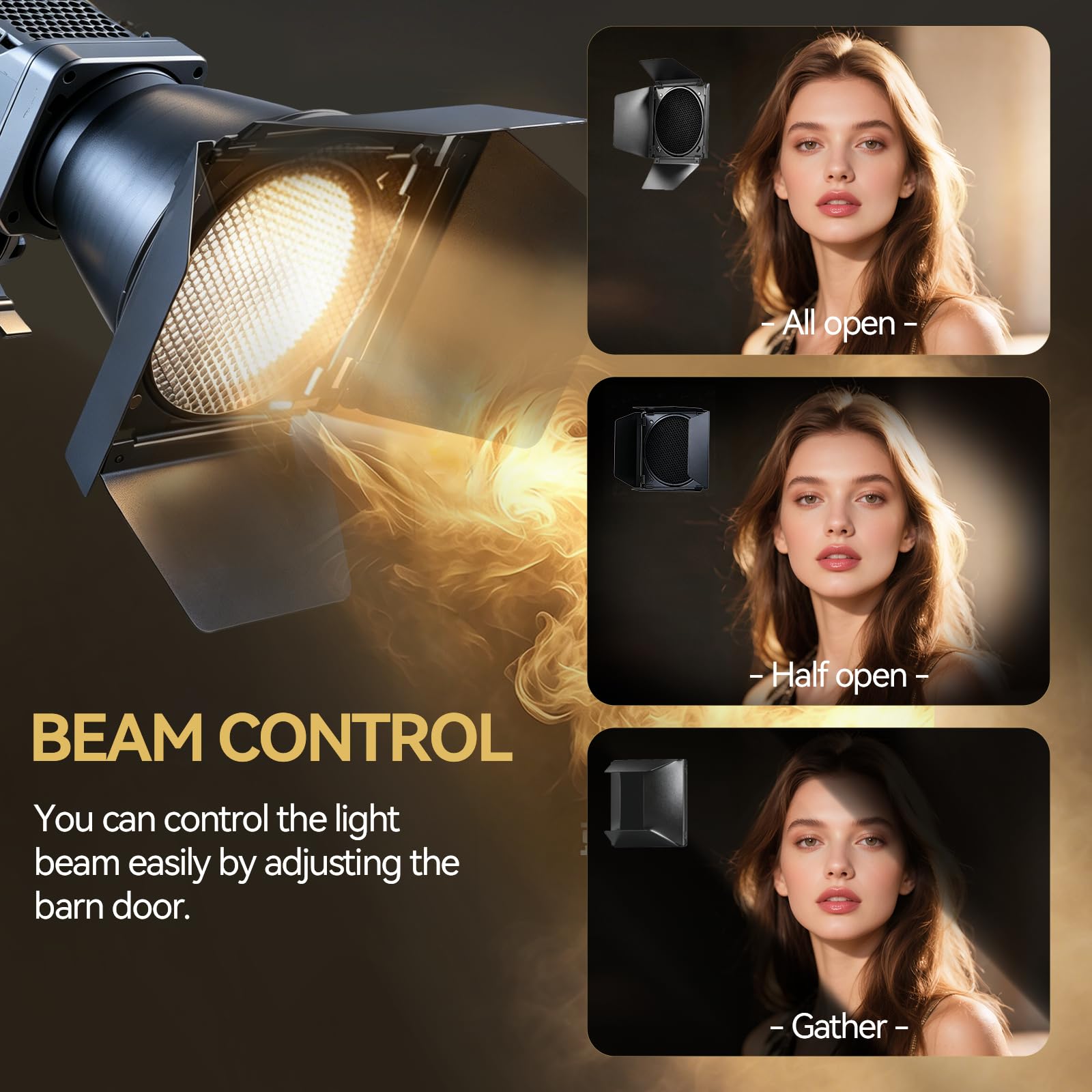 WELLMAKING Riflettore standard ad alta riflettività + porta Bowens Mount Barn con griglia a nido d'ape e 4 filtri gel colorati set modificatore luce studio per luci video LED, illuminazione