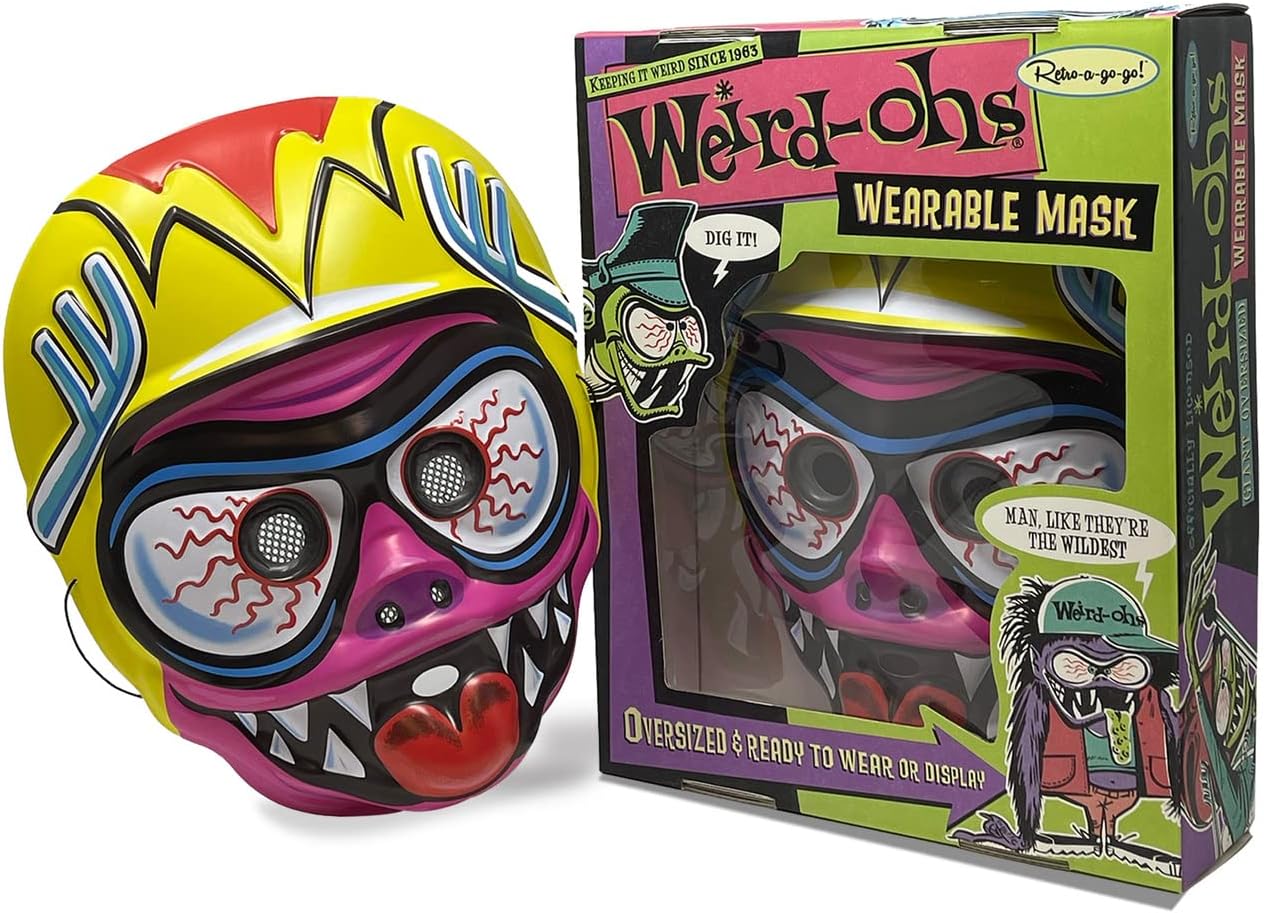 Retro-a-go-go! Wearable Mask, Adult Costume or Wall Décor Art, Digger, Pink Eye, 13'' x 10'', WEAWODPE