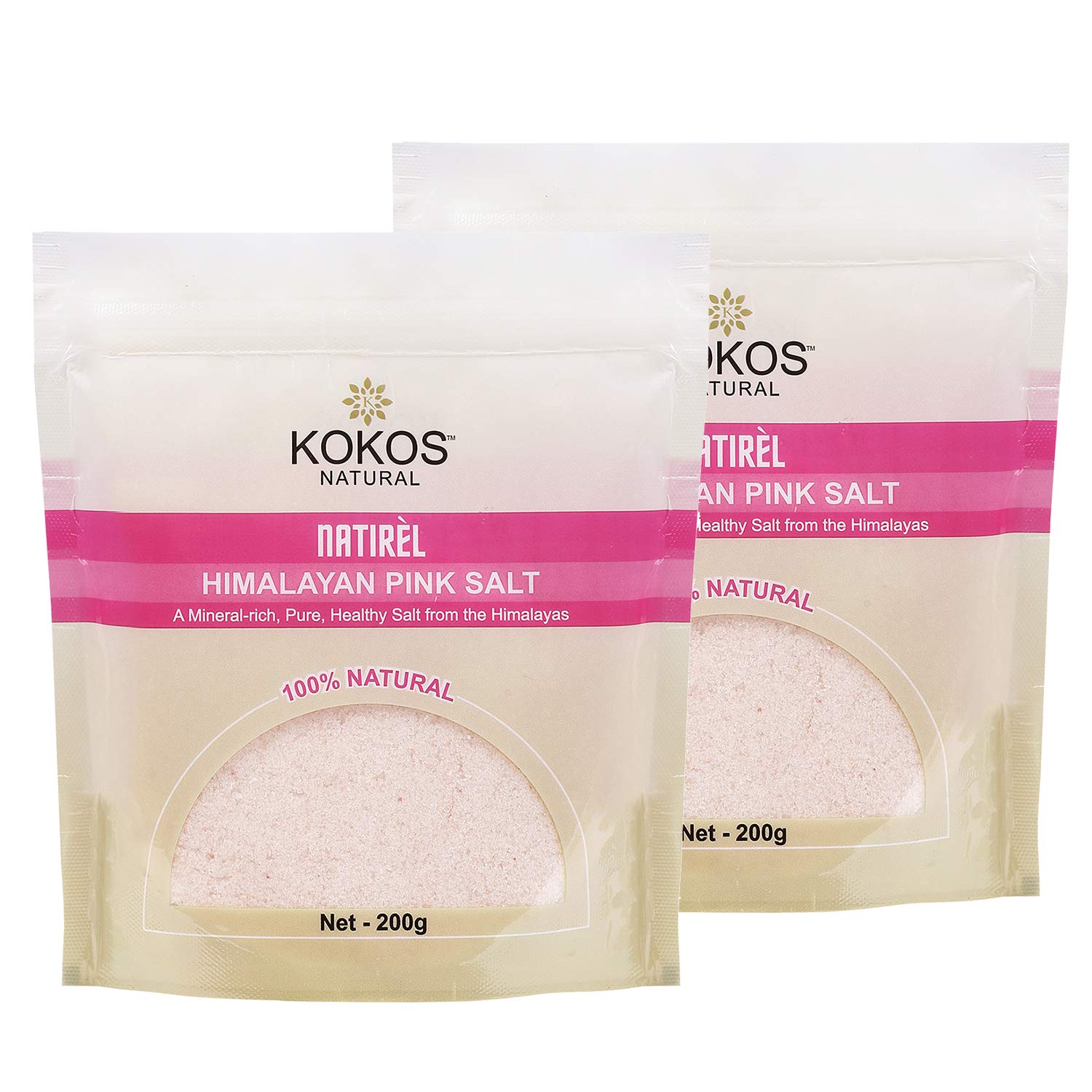 Kokos Natural - Himalayan Pink Salt Pouch (2x200g) | Mineral-Rich | 100% Natural | Himalayan Pink Salt Organic | Rock Salt (B01N53TX9D) Amazon Price History, Amazon Price Tracker