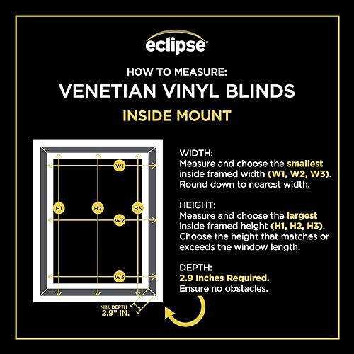 Miniatura 7 de Eclipse Persianas de vinilo de alta calidad de 2 pulgadas para filtrar la luz y privacidad, persianas duraderas de oscurecimiento de habitación para