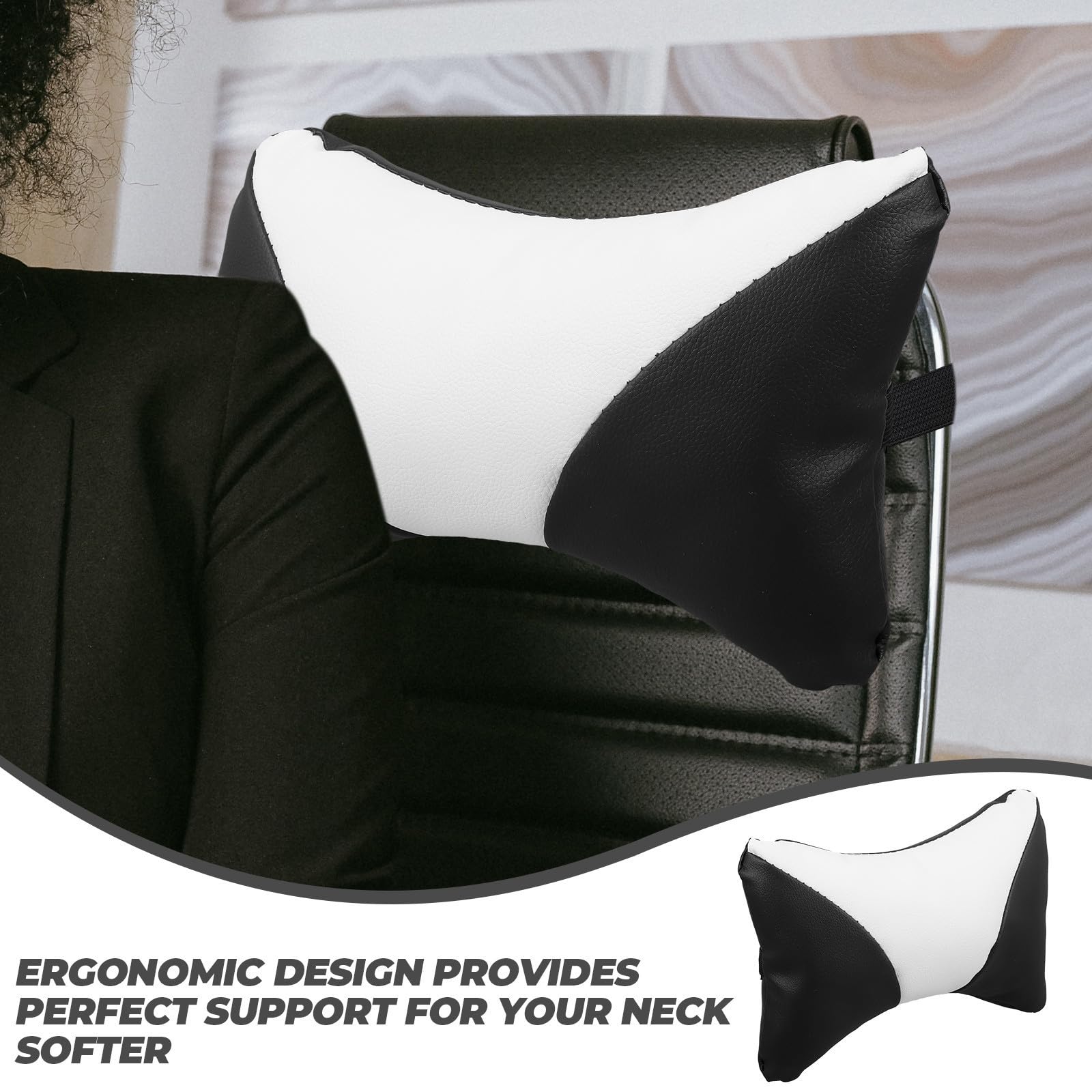 Cojín de Apoyo Cervical Reposacabezas para Silla de Oficina y Coche, Acolchado y Cómodo Relleno de Algodón PP y Diseño Delicado para Viajes y Trabajo