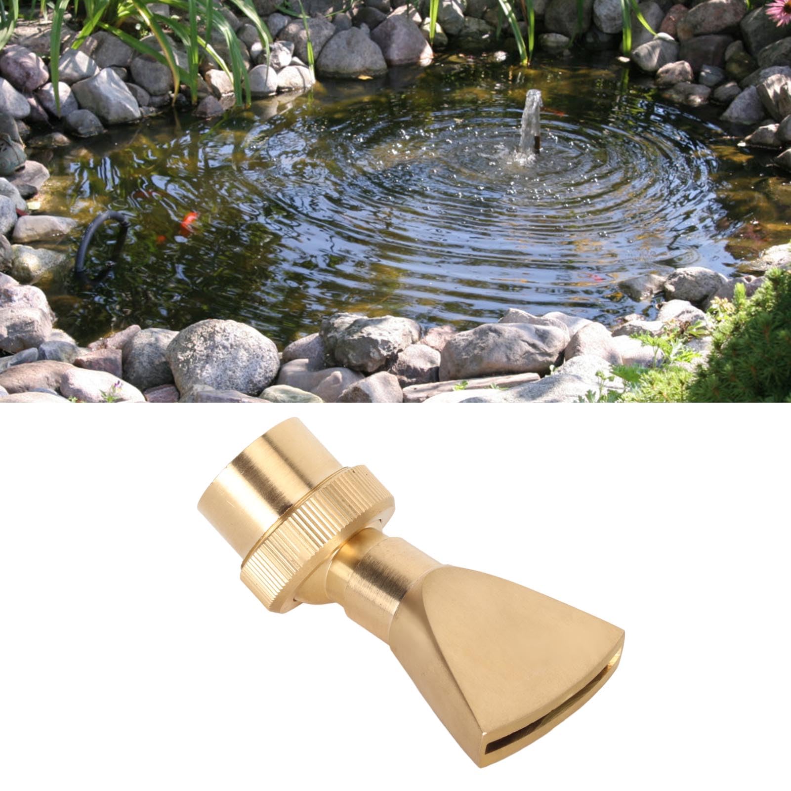 Yuecoom Fountain Nozzle, Versatility Brass G3/4 Female Thread Water Flat Nozzle, Narrow Fan Shaped Pond Sprinkler for Garden Pond Amusement Park Museums