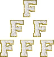 Vista 140 de 6 piezas de parches de letras de chenilla autoadhesivas, parches de letras preppy de 2 pulgadas para bolsos, ropa y sombreros, grandes pegatinas