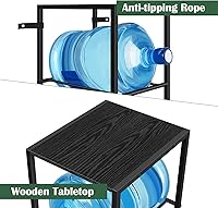 Vista 4 de YBING Soporte para botella de agua de 5 galones, soporte para jarra de agua de 3 niveles con estante, soporte para jarra de agua con ruedas