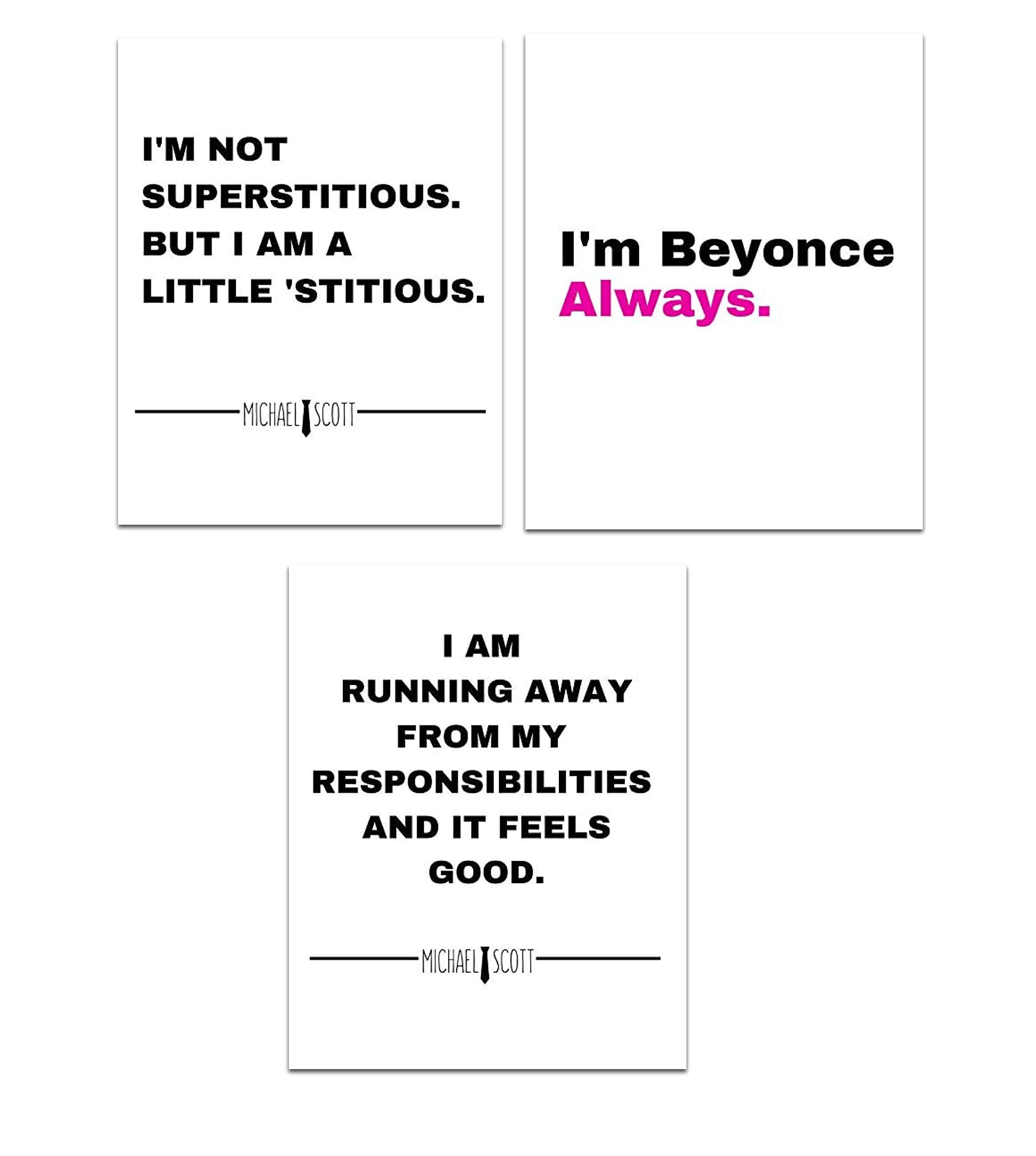 Buy Cool TV Props Michael Scott Quotes Set Of 3 11x14 Inch Prints 