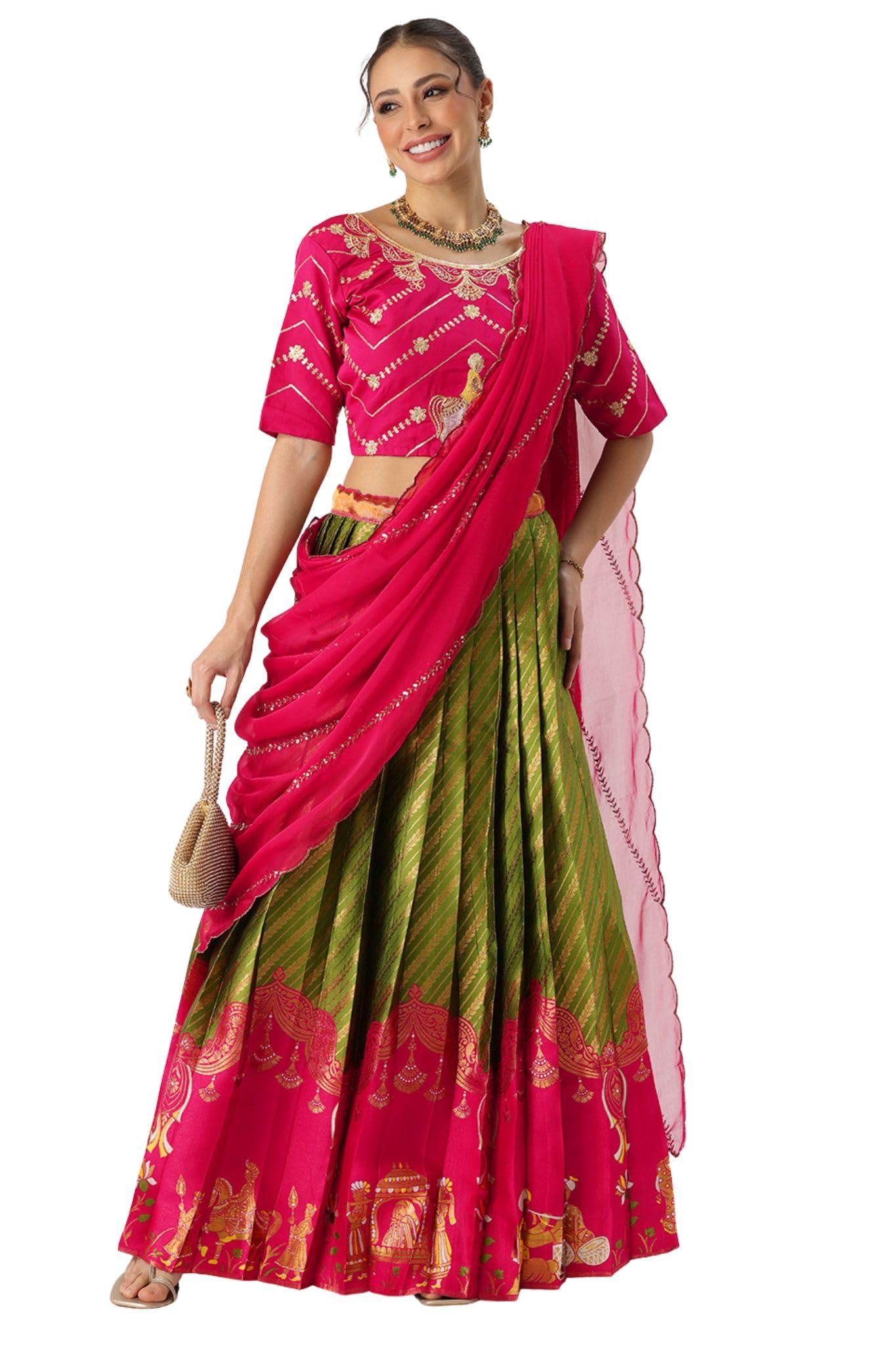 fabcartz Beautiful South Indian Pattu Lehenga Choli for Womens-picture-32