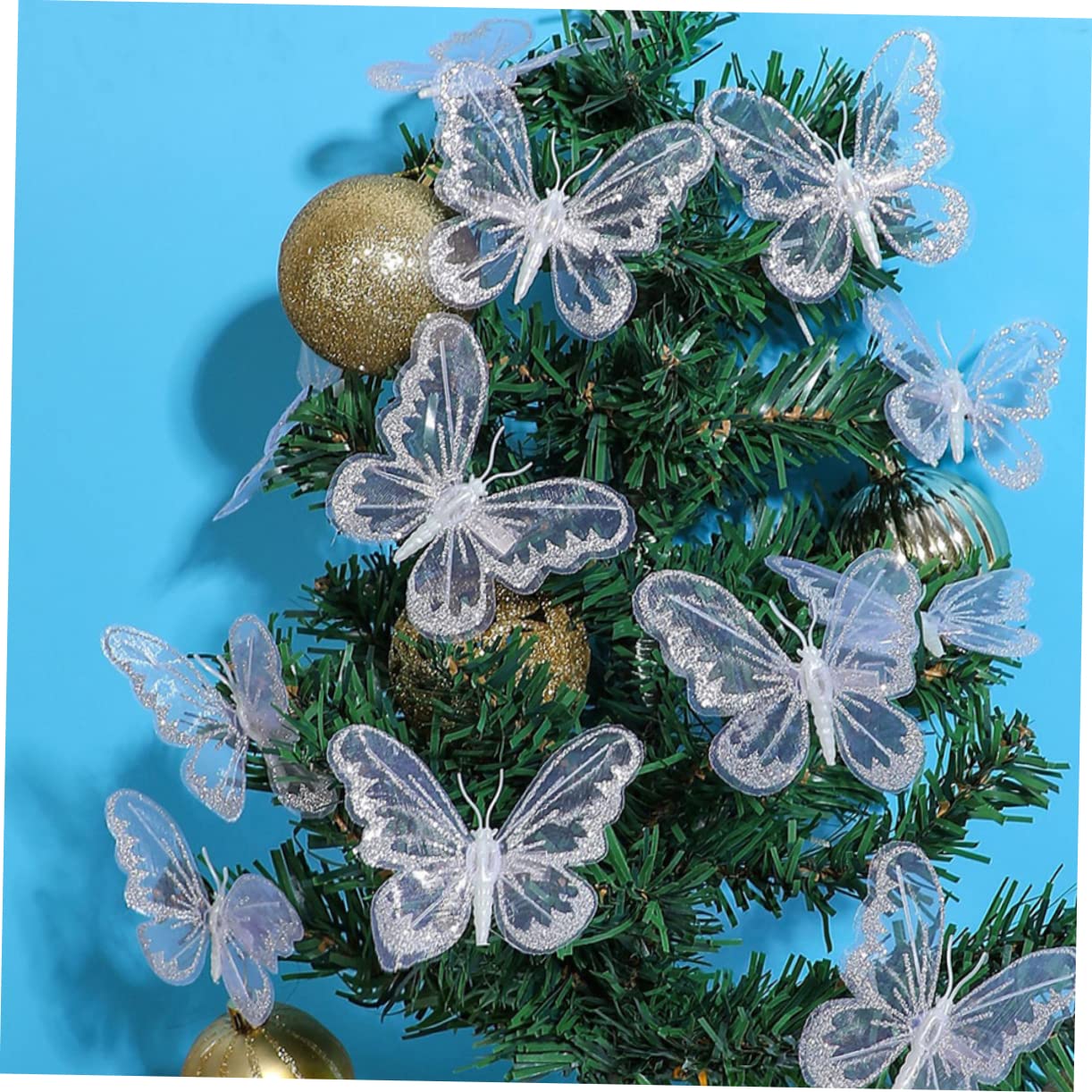 STOBOK 5 Sätze Künstliche Schmetterlingsdekorationen UV Dekorative Schmetterlingsornament Simulation Schmetterlinge Hochzeit Schmetterlingsapplikation Dekorieren Weiße 12 Stücke * 5