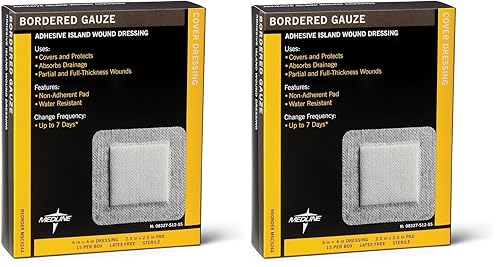 Vista 24 de Gasa esterilizada con borde MSC3222Z, 2 x 2 pulgadas (paquete de 15) de Medline, 15