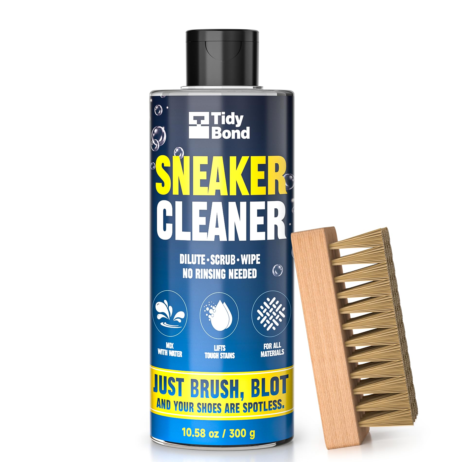 Shoe Cleaner Kit – Fast Dirt And Stain Removal, Anti-Yellowing Care | For White Shoes & Sneakers, Leather, Canvas, Mesh, Knit And Rubber, Brush & Towel Included