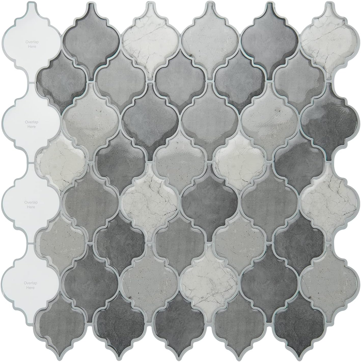 LONGKING Peel and Stick Tile Backsplash Arabesque Tile Backsplash