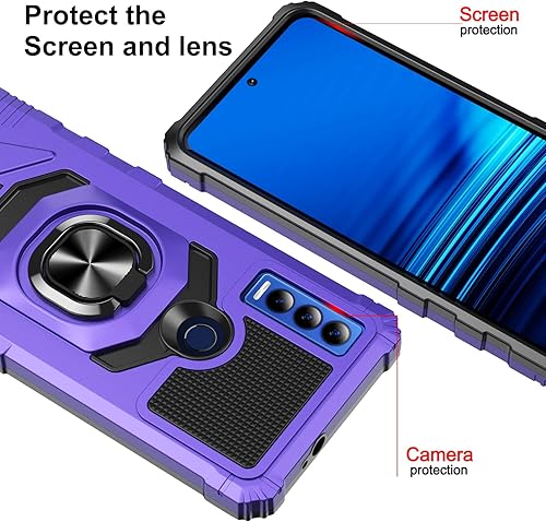 Miniatura 7 de Funda para Cricket Ovation 3AT&T Motivate Max con protector de pantalla de vidrio templado, protector de cuerpo completo grado militar, funda