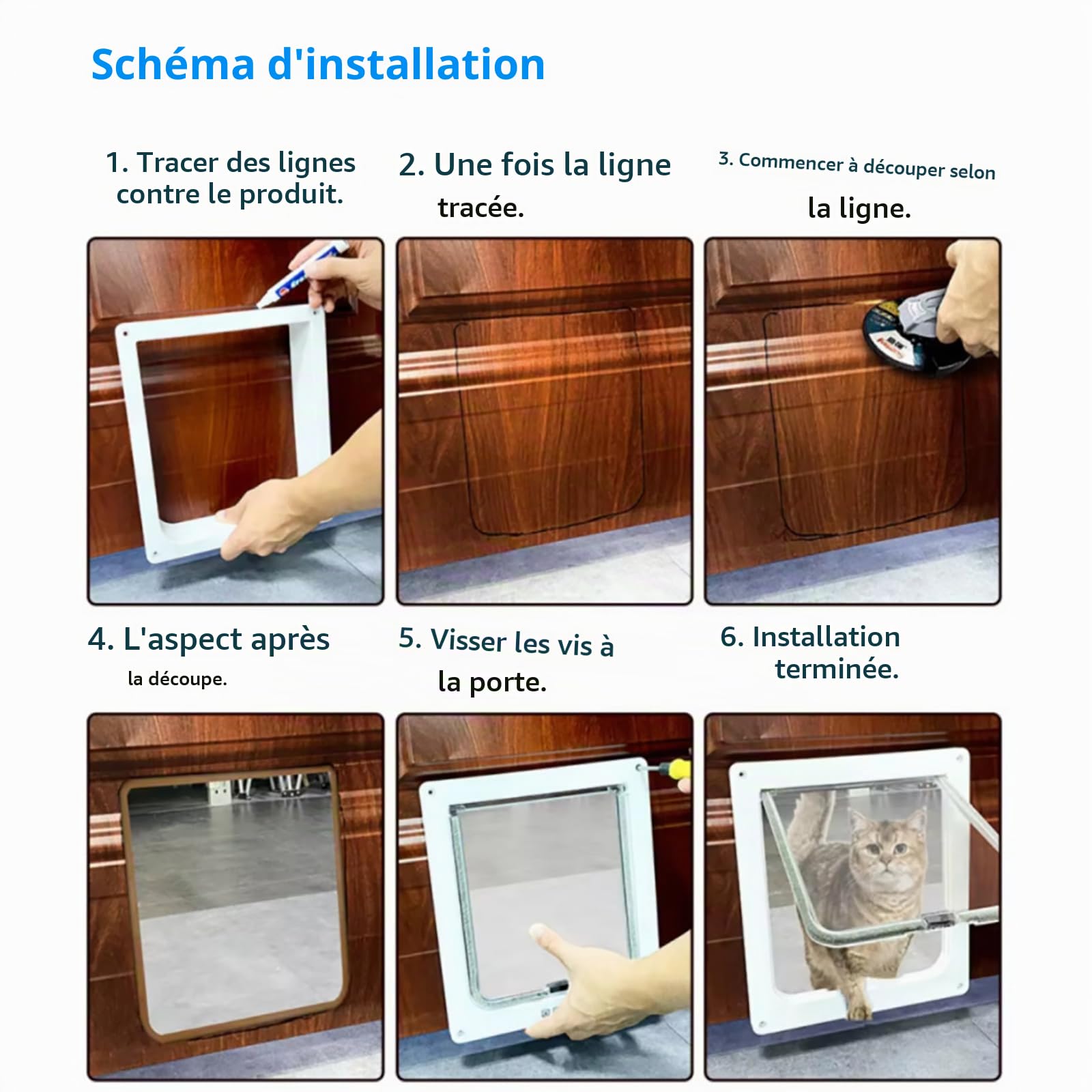 Chatière à Puce électronique (Dimensions Extérieures : 29 cm X 25 cm), Porte pour Animaux Activée avec Système Coupe-Vent, Installation Facile, Grande Chatière pour Chats Et Petits Chiens. Brown