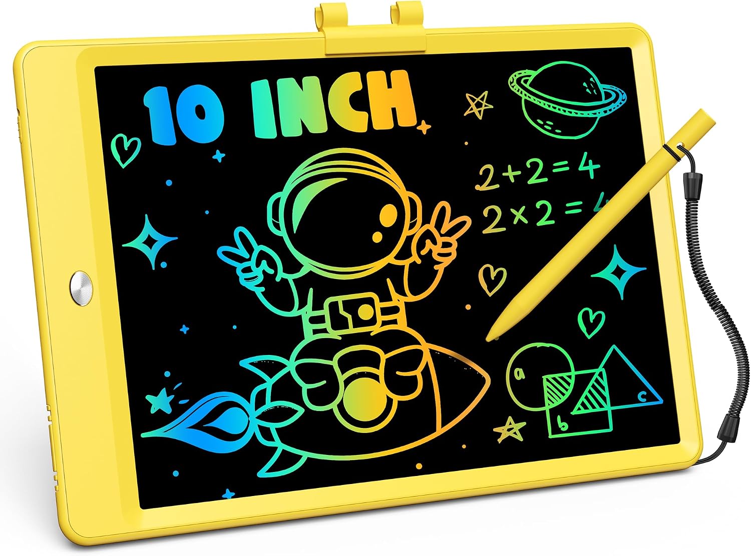 ORSEN LCD Writing Tablet 10 inch, Colorful Doodle Board Drawing Pad for Kids, Toddler Toys for Ages 2-4 5-7 Girls Boys Gifts (Yellow)