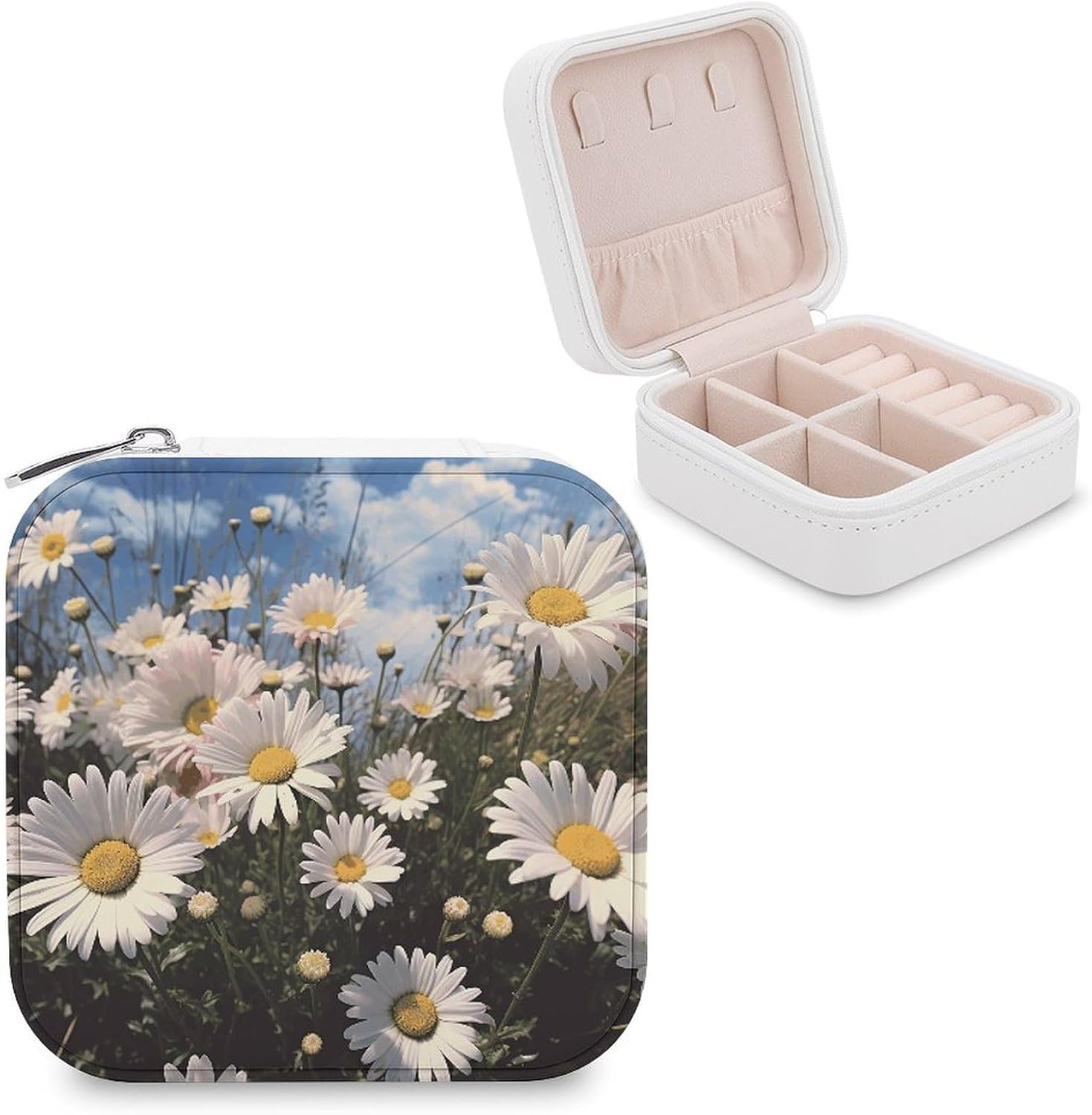 Leather Travel Jewelry Case, Portable Jewelry Organizer for Women