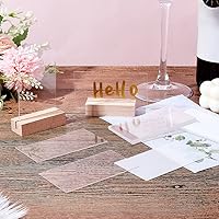 Vista 5 de AHANDMAKER 20 tarjetas de lugar de acrílico transparente, placa rectangular de acrílico para tarjetas de nombre, tarjetas de asiento en blanco