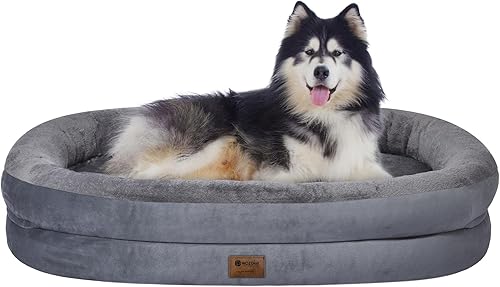 Cama ortopédica impermeable para perros grandes cama lavable de espuma viscoelástica con refuerzos - Funda ortopédica extraíble XXL para mascotas