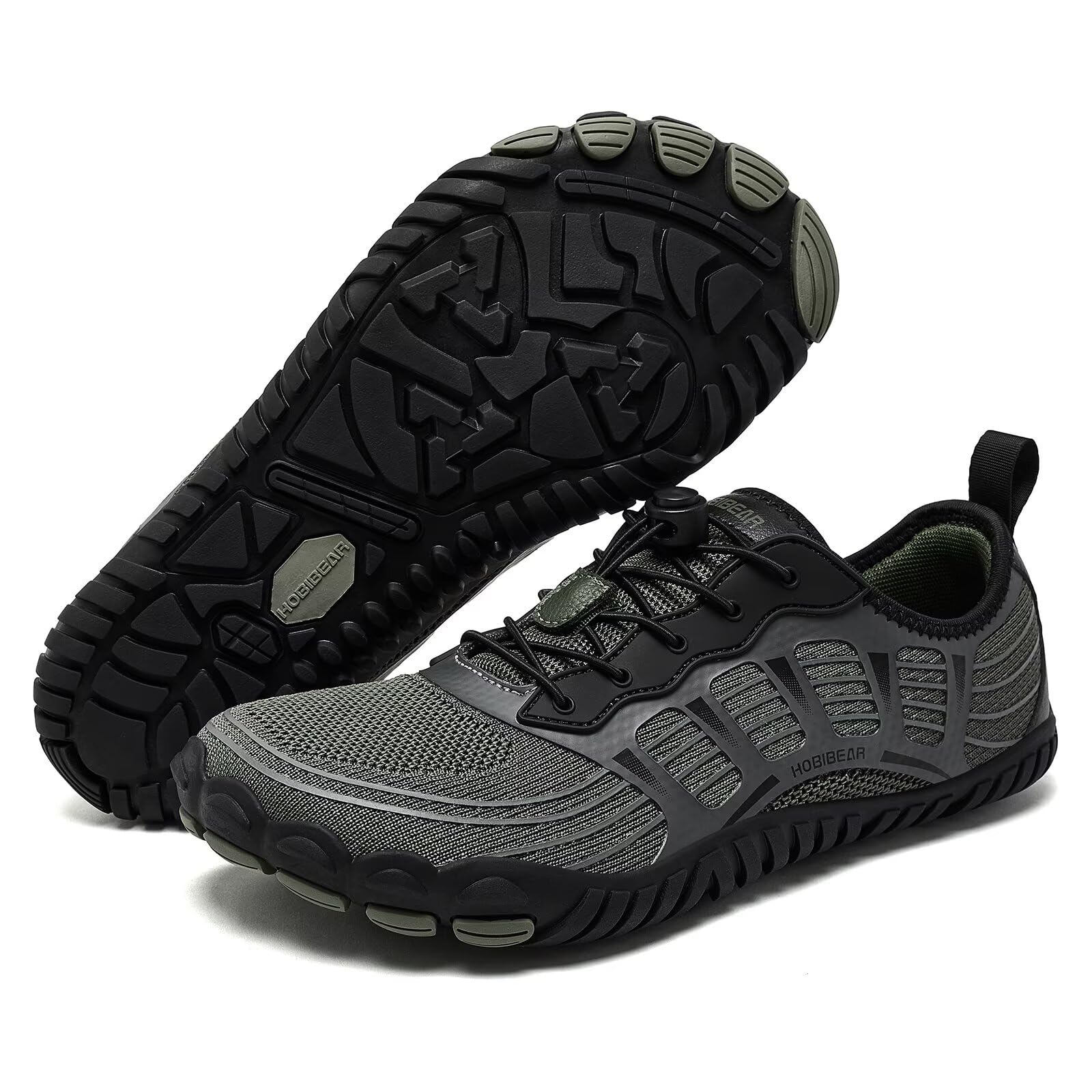 HOBIBEAR Baskets larges unisexes pour homme et femme - Chaussures de randonnée minimalistes légères et respirantes