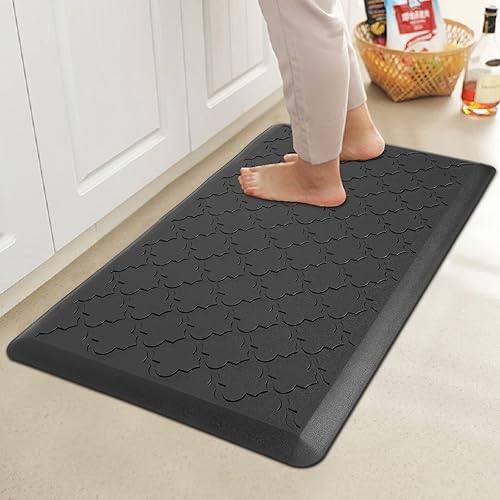 Miniatura 7 de HEBE Alfombrillas cómodas antifatiga para cocina, escritorio de pie, tapete grueso acolchado, impermeable, tapete resistente, 17.3 x 28 pulgadas