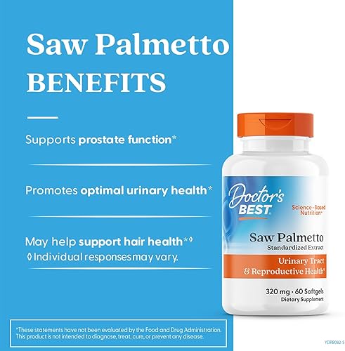 Vista 9 de Doctor's Best Saw Palmetto - Cápsulas blandas de 320 mg, 180
