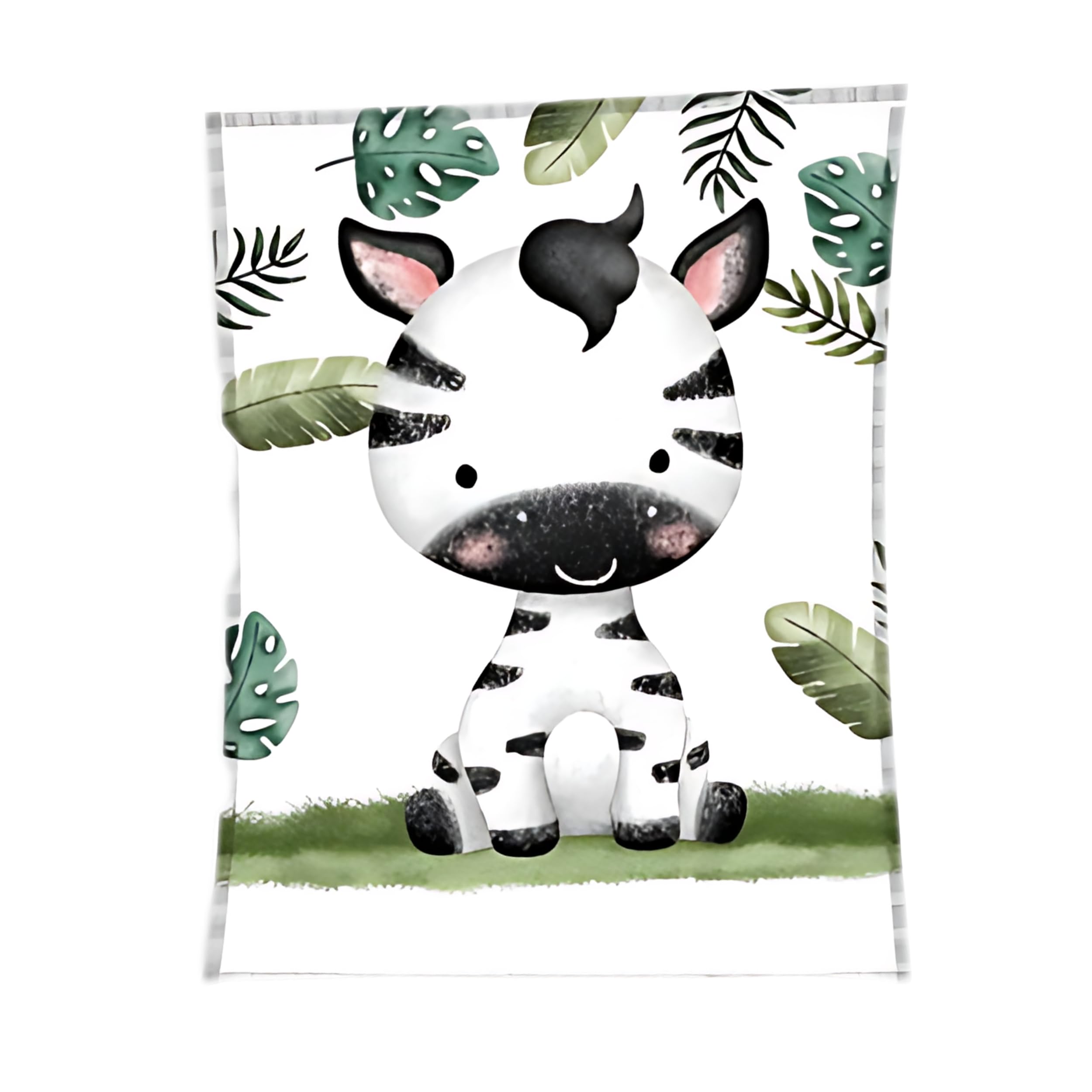 Manta Polar con Diseño de Cebra - Infantil 110 x 140 cm - para Sofá, Coche - Pequeña de Seguridad - para Dormir Niños