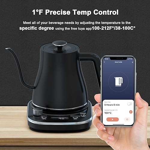 Miniatura 3 de Hervidor eléctrico de cuello de cisne, hervidor eléctrico inteligente WiFi, control de temperatura, hervidor de agua y tetera, control de