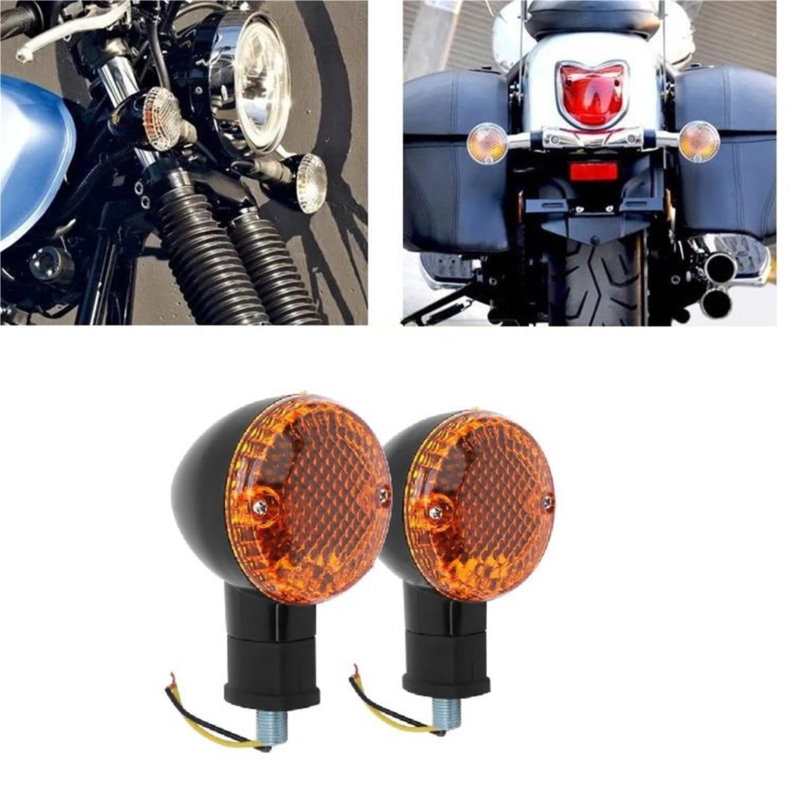 Lot De 2 Clignotants Rétro pour Moto pour Bolt XV950 XV 950 R/C Spec 2014-2018 Clignotants Indicateur(Couleur 4)
