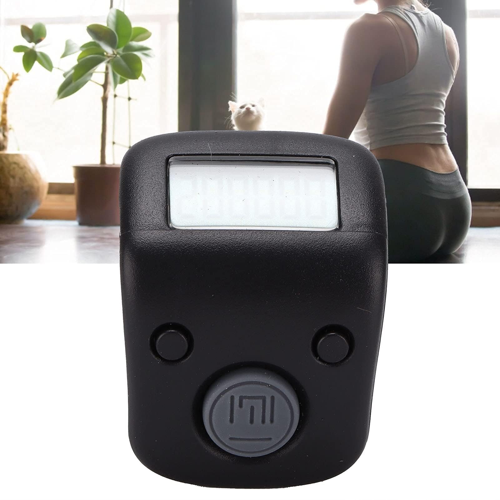 Contatore di Perline Digitale Nero, Forma ad Anello, Mini Strumento per Conteggio Buddista, Accessorio per Meditazione, Design Portatile