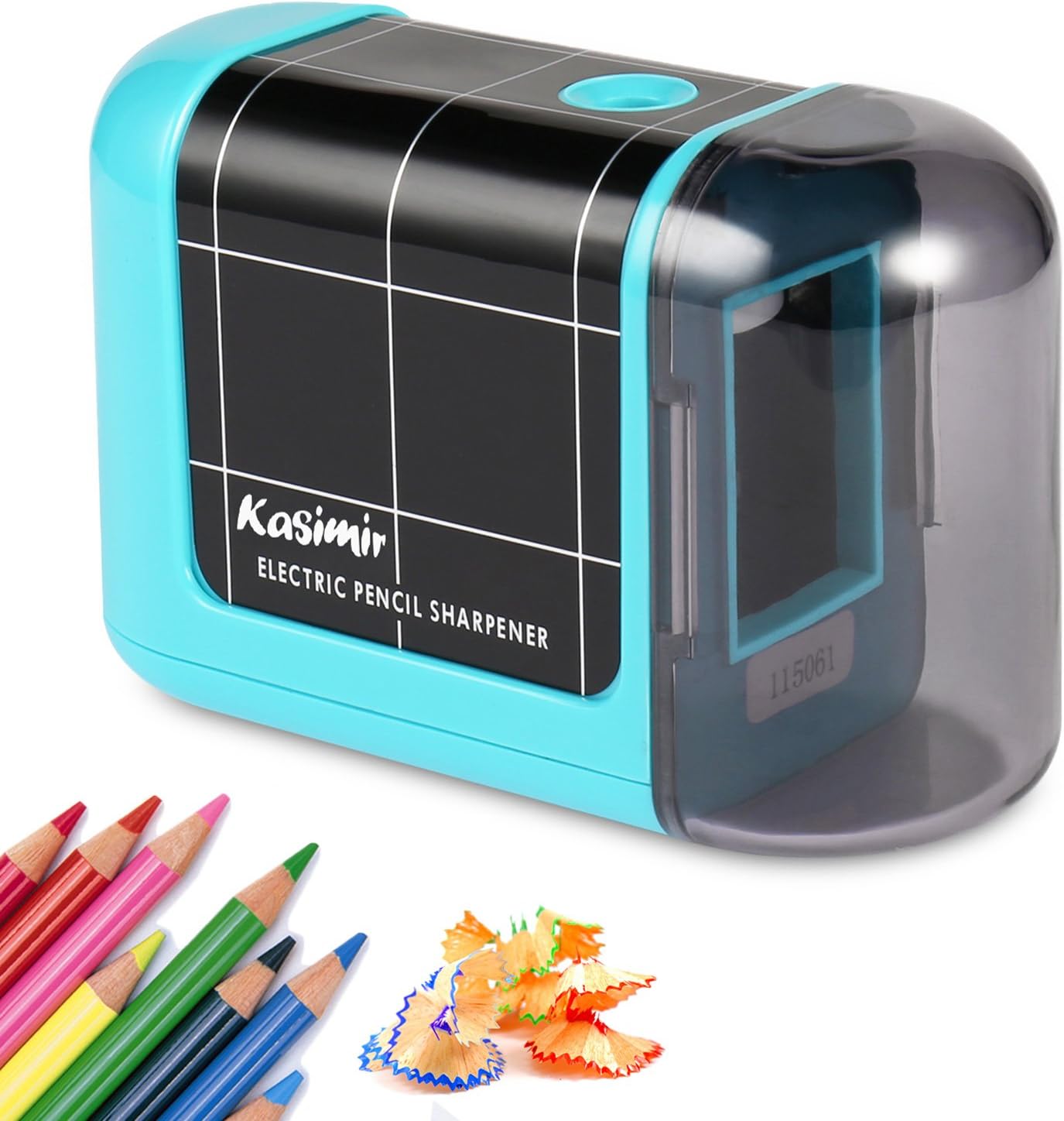 Electric Pencil Sharpener Kasimir Automatic Battery Pencil Sharpener for Children Students Artists Designer at School Office Home - Blue