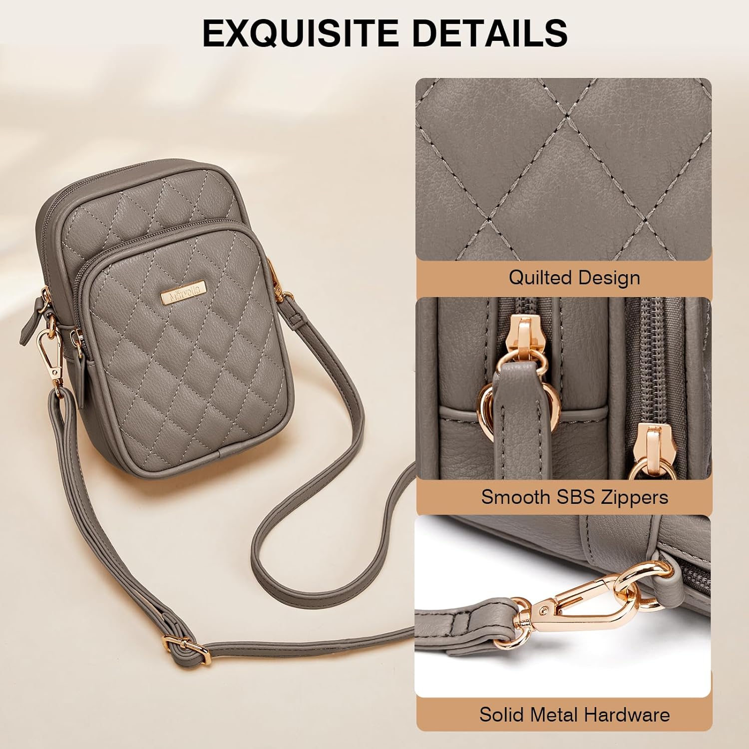 Marvolia Small Crossbody Bags for Women Vegan Leather Cell Phone Bag Crossbody Wallet Purses with Card Slots - Image 6